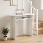 vidaXL Konzolový stôl Biela 100 x 39,5 x 75 cm Kompozitné drevo – Obrázok 4