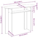 vidaXL Konzolový stôl Dub sonoma 100 x 39,5 x 75 cm Kompozitné drevo – Obrázok 9