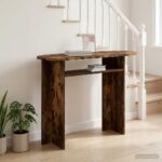 vidaXL Konzolový stôl Dymový dub 100 x 39,5 x 75 cm Kompozitné drevo