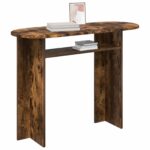 vidaXL Konzolový stôl Dymový dub 100 x 39,5 x 75 cm Kompozitné drevo – Obrázok 3