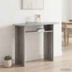 vidaXL Konzolový stôl Sivá sonoma 100 x 39,5 x 75 cm Kompozitné drevo – Obrázok 4