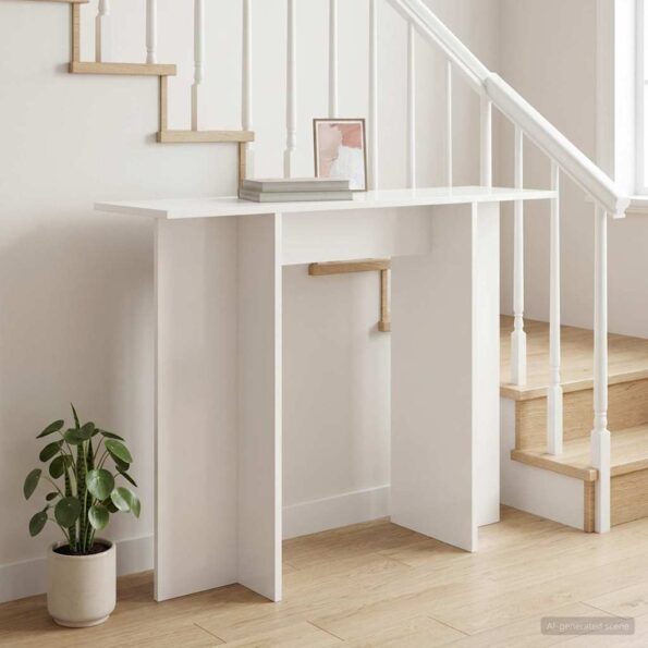 vidaXL Konzolový stôl Biela 100 x 30 x 75 cm Kompozitné drevo – Obrázok 4