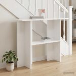 vidaXL Konzolový stôl Biela 100 x 30 x 75 cm Kompozitné drevo – Obrázok 4