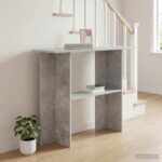 vidaXL Konzolový stôl Betónovo sivá 100 x 30 x 75 cm Kompozitné drevo – Obrázok 4