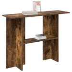 vidaXL Konzolový stôl Dymový dub 100 x 30 x 75 cm Kompozitné drevo – Obrázok 3