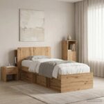 vidaXL Čelo postele skrinka s úložiskom Dub artisan Kompozitné drevo