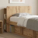 vidaXL Čelo postele skrinka s úložiskom Dub artisan Kompozitné drevo – Obrázok 4