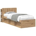vidaXL Čelo postele skrinka Remeselný Dub 119,5 x 18,5 x 80 cm – Obrázok 3