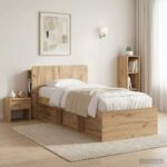 vidaXL Čelo postele skrinka Remeselný Dub 119,5 x 18,5 x 80 cm – Obrázok 4