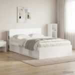 vidaXL Čelo postele skrinka s úložiskom Biely 135 x 18,5 x 80 cm – Obrázok 4