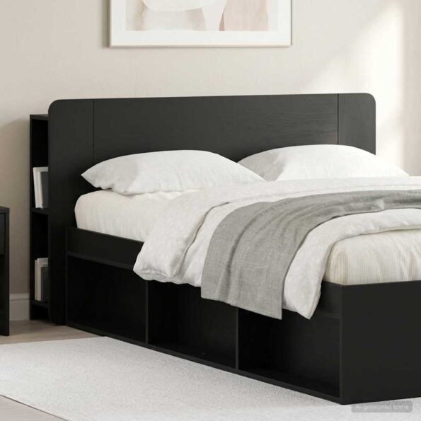 vidaXL Čelo postele skrinka s úložiskom Čierny 135 x 18,5 x 80 cm – Obrázok 4