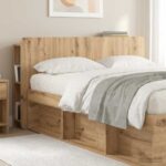 vidaXL Čelo postele skrinka s úložiskom Dub artisan Kompozitné drevo