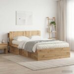 vidaXL Čelo postele skrinka s úložiskom Dub artisan Kompozitné drevo – Obrázok 4