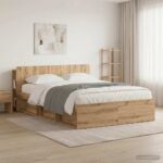 vidaXL Čelo postele skrinka s úložiskom Dub artisan Kompozitné drevo – Obrázok 4