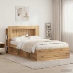vidaXL Čelo postele skrinka s úložiskom Dub artisan Konštruované drevo – Obrázok 4