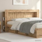 vidaXL Čelo postele skrinka s úložiskom Dub artisan Konštruované drevo – Obrázok 4