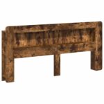 vidaXL Čelo postele skrinka s úložiskom Údený Dub 215 x 18,5 x 100 cm – Obrázok 2