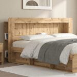 vidaXL Čelo postele skrinka s úložiskom Dub artisan Konštruované drevo