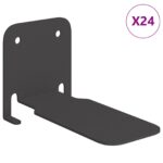 vidaXL Závesná polica s poličkou 24 pcs Čierny 6 x 10,8 x 6,6 cm – Obrázok 2