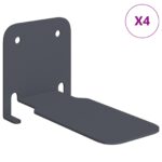 vidaXL Závesná polica s poličkou 4 pcs Antracit 6 x 10,8 x 6,6 cm – Obrázok 4