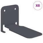 vidaXL Závesná polica s poličkou 8 pcs Antracit 6 x 10,8 x 6,6 cm – Obrázok 2