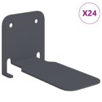 vidaXL Závesná polica s poličkou 24 pcs Antracit 6 x 10,8 x 6,6 cm – Obrázok 2