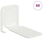 vidaXL Závesná polica s poličkou 8 pcs Biely 6 x 10,8 x 6,6 cm – Obrázok 2