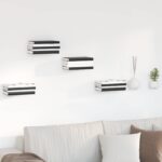 vidaXL Závesná polica s poličkou 24 pcs Biely 6 x 10,8 x 6,6 cm