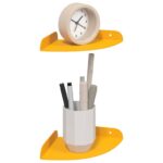 vidaXL Závesná polica s poličkou 2 pcs Horčicová žltá 15 x 15 x 2 cm – Obrázok 3