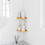 vidaXL Závesná polica s poličkou 2 pcs Horčicová žltá 15 x 15 x 2 cm – Obrázok 4