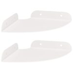 vidaXL Závesná polica s poličkou 2 pcs Biely 15 x 15 x 2 cm – Obrázok 2