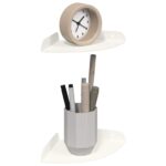 vidaXL Závesná polica s poličkou 2 pcs Biely 15 x 15 x 2 cm – Obrázok 3
