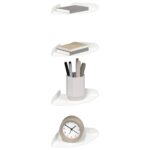 vidaXL Závesná polica s poličkou 4 pcs Biely 15 x 15 x 2 cm – Obrázok 3