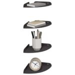 vidaXL Závesná polica s poličkou 4 pcs Čierny 18 x 18 x 2 cm – Obrázok 3