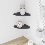 vidaXL Závesná polica s poličkou 2 pcs Antracit 18 x 18 x 2 cm
