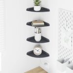 vidaXL Závesná polica s poličkou 4 pcs Antracit 18 x 18 x 2 cm