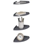 vidaXL Závesná polica s poličkou 4 pcs Antracit 18 x 18 x 2 cm – Obrázok 3