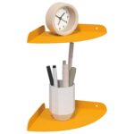 vidaXL Závesná polica s poličkou 2 pcs Horčicová žltá 18 x 18 x 2 cm – Obrázok 3