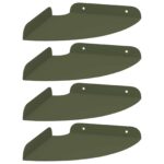 vidaXL Závesná polica s poličkou 4 pcs Olivová zelená 18 x 18 x 2 cm – Obrázok 2