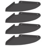 vidaXL Závesná polica s poličkou 4 pcs Čierny 24 x 24 x 2 cm – Obrázok 2