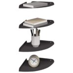 vidaXL Závesná polica s poličkou 4 pcs Čierny 24 x 24 x 2 cm – Obrázok 3