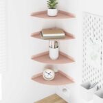 vidaXL Závesná polica s poličkou 4 pcs Ružová 24 x 24 x 2 cm