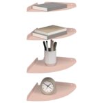 vidaXL Závesná polica s poličkou 4 pcs Ružová 24 x 24 x 2 cm – Obrázok 3