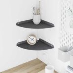 vidaXL Závesná polica s poličkou 2 pcs Antracit 24 x 24 x 2 cm