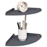 vidaXL Závesná polica s poličkou 2 pcs Antracit 24 x 24 x 2 cm – Obrázok 3