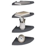 vidaXL Závesná polica s poličkou 4 pcs Antracit 24 x 24 x 2,3 cm – Obrázok 3