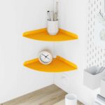 vidaXL Závesná polica s poličkou 2 pcs Horčicová žltá 24 x 24 x 2 cm
