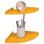 vidaXL Závesná polica s poličkou 2 pcs Horčicová žltá 24 x 24 x 2 cm – Obrázok 3