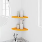 vidaXL Závesná polica s poličkou 2 pcs Horčicová žltá 24 x 24 x 2 cm – Obrázok 4