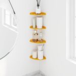 vidaXL Závesná polica s poličkou 4 pcs Horčicová žltá 24 x 24 x 2 cm – Obrázok 4